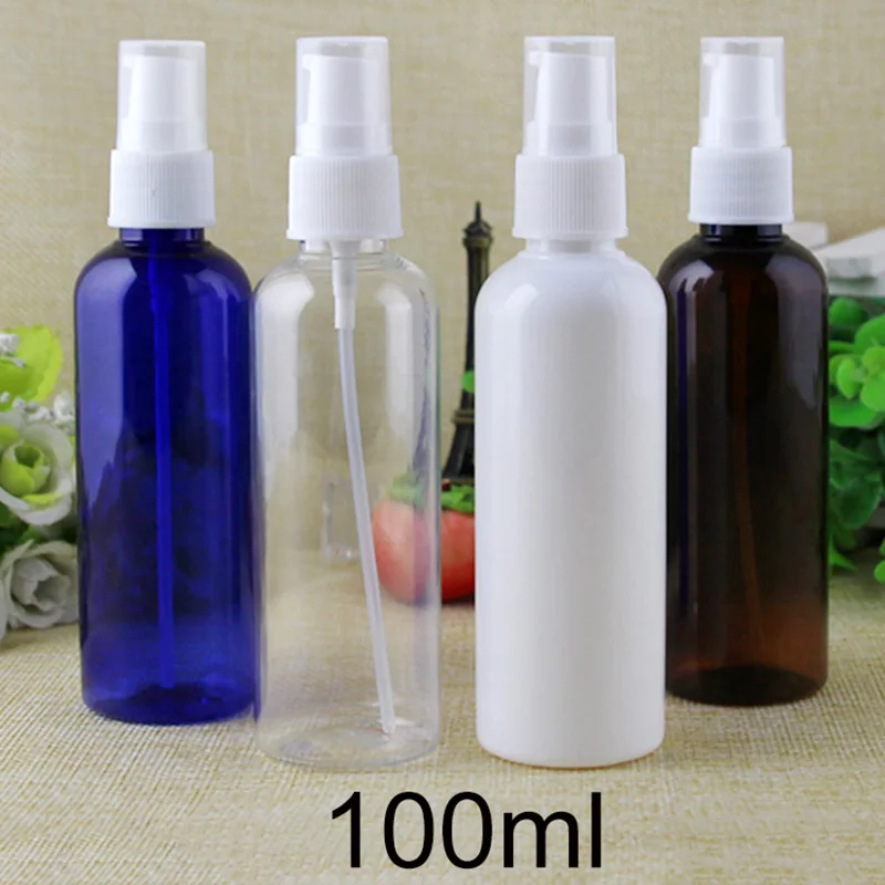 

100ml Plastic Pump Bottle Makeup Cream Face Toners Water Container Refillable Travel Cosmetic Packaging Bottles Free Shipping