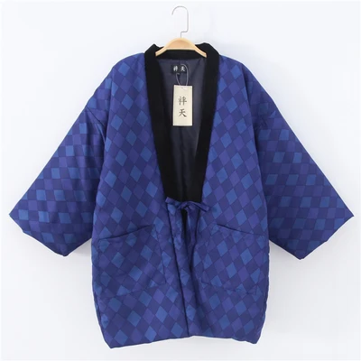 Haori, тканая Хлопковая пижама-кимоно в японском стиле, куртка для мужчин и женщин, теплая куртка, зимнее пальто, топ Mujer Yukata, азиатская одежда - Цвет: 3
