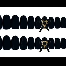 287-темно-Золотая Одежда с бантом для маникюра в европейском и американском стиле, с круглым носком, с имитацией ногтей