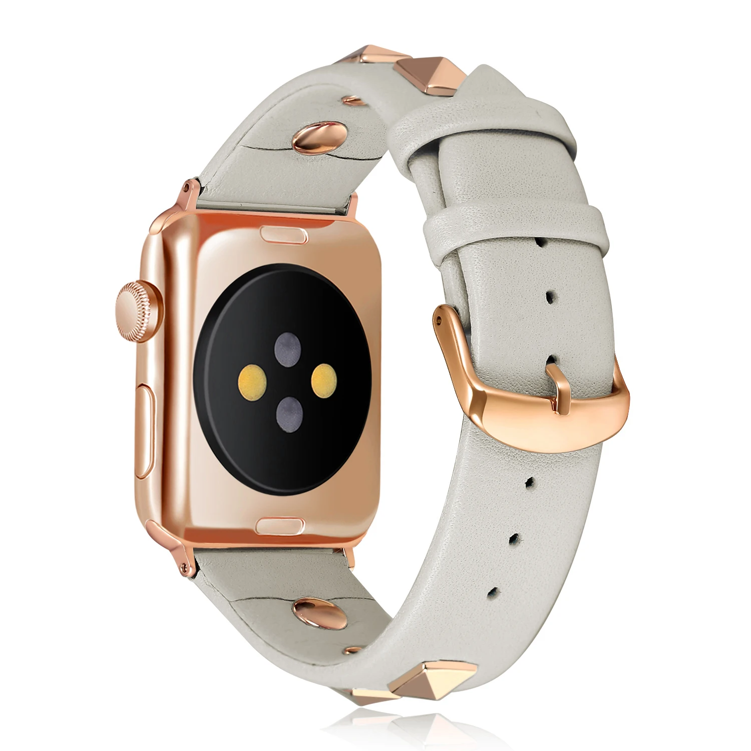Роскошный стильный ремешок с заклепками для часов Apple Watch 5/4, ремешок серии 5, 4, 3, 2, 1, браслет для мужчин и женщин, ремешок 40 мм, 44 мм, 38 мм, 42 мм, коровья кожа