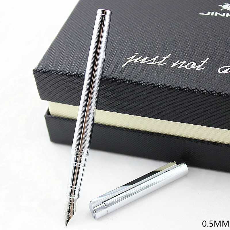 Jinhao 126 классическая черная и серебряная авторучка с 0 5 мм перо из иридия лучший