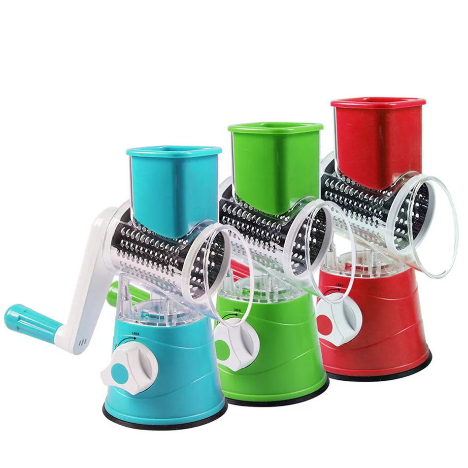 Najtaniej Krajarka do warzyw okrągła mandolina marchewka ziemniaczana tarka krajalnica 3 wielofunkcyjne ostrza ze stali nierdzewnej akcesoria kuchenne