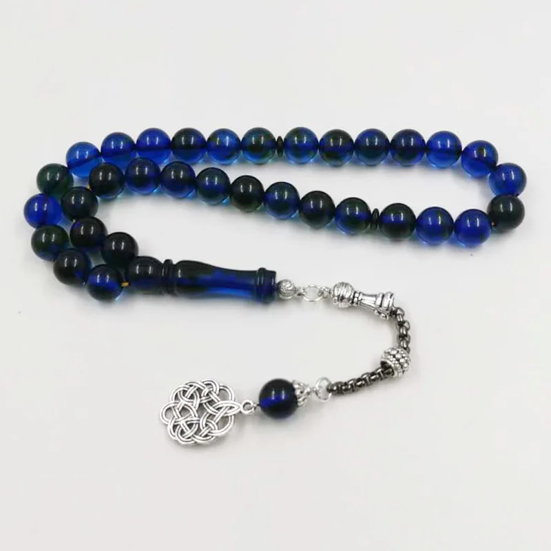 Green with Blue Resin Tasbih Muslim 33 45 66 99 prayer beads Islamic Man's Accessories jewelry Misbaha Arab Bracelets | Украшения и