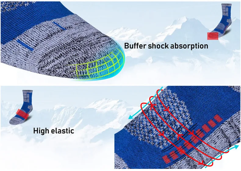 Outdoor Sport Mountaineering Skiing Hiking Trekking Socks Men Women Winter Warm Cotton Walking Cycling Terry Sock