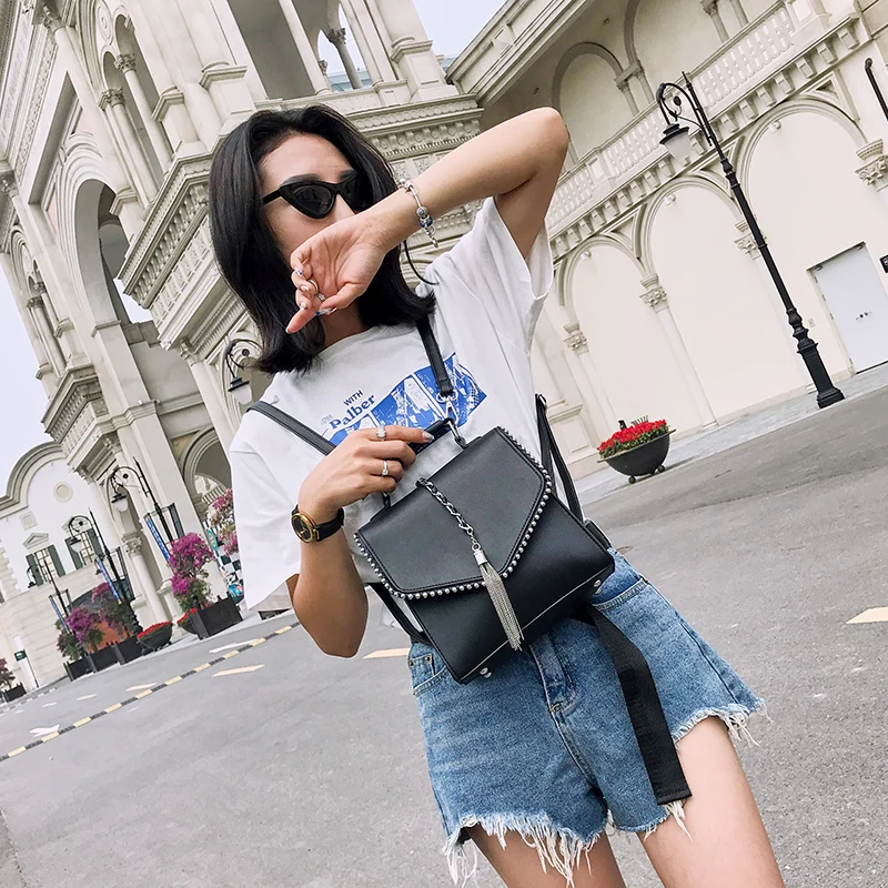 Модные кожаные рюкзаки для подростков сумка женская Feminina Mochila маленькие женские школьные сумки через плечо рюкзак; рюкзак