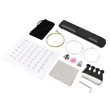 

Yibuy Black Plastic Pocket Guitar Practice Tool Musical Set Tree Of Life Silver