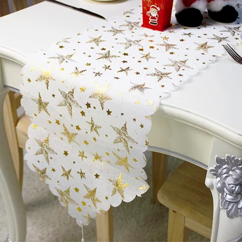 

Home Decor Printing Banquet Washable Stain Protection Dining Room Family Holiday With Tassel TableCover Christmas Table Runner