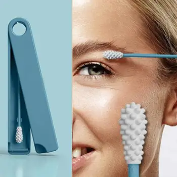 

3pcs Reusable Cotton Stalk Swab With Mirrors Ear Cleaning Cosmetic Easy Clean Double-headed Makeup Silicone Cotton Swabs Sticks