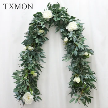

Artificial flowers Eucalyptus flower row arrangement wedding table decoration home upscale hotel furnishing simulation plants