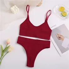  2PCS/Set Women Seamless Bra Panties Set Sexy Stretch Sport Bra Thong Briefs Style Panty Bralette Crop Top Intimates Lingerie Set 