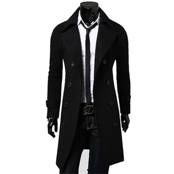 

2020 new casual autumn and winter trench coat mens long coat