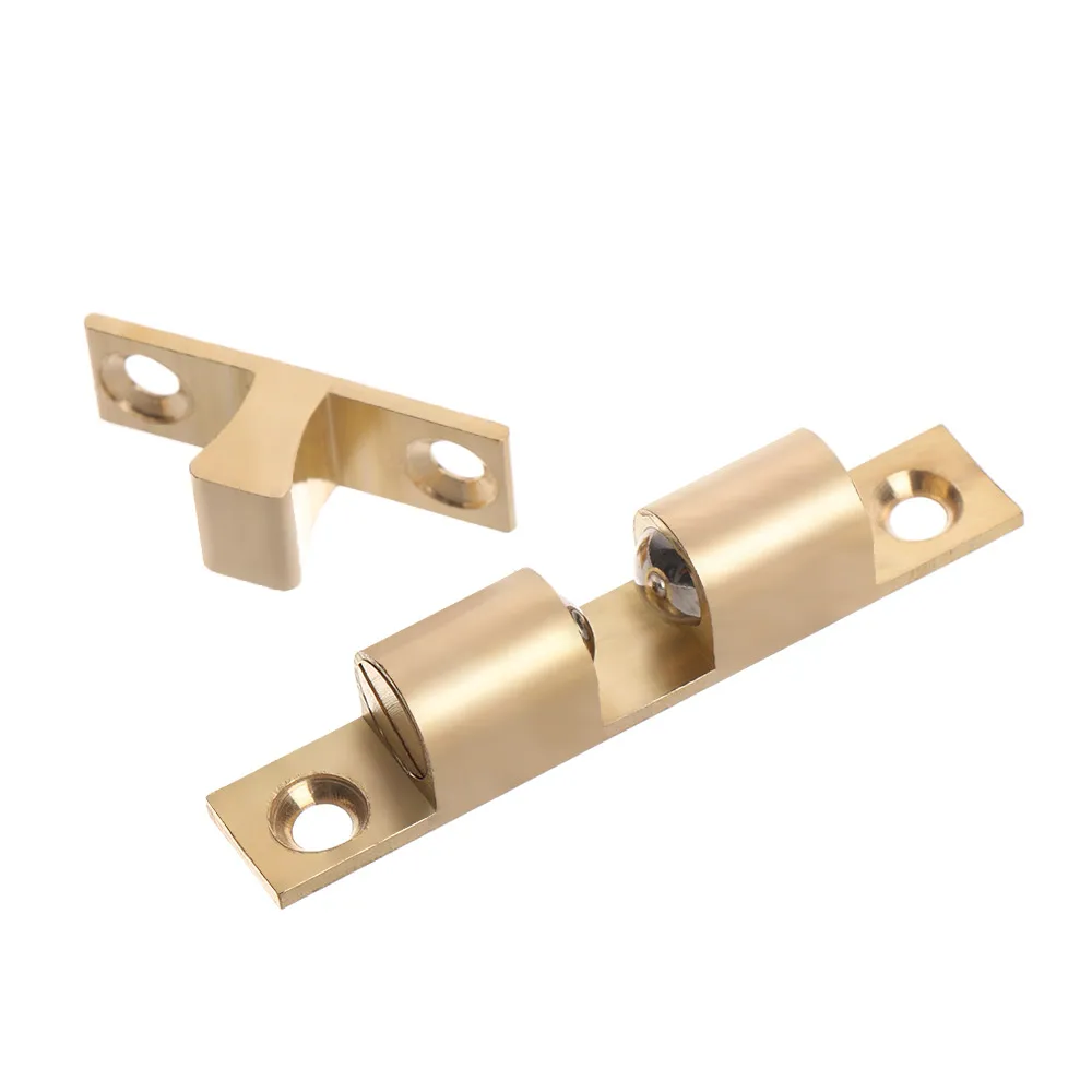 1Set Door Lock Door Touch Latch Cabinets Interlock Switch Chassis Cabinet Locker Brass Buckle With Screws Furniture Fitting