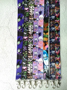 

10pcs/20pcs/50pcs/100pcs mermaid Ursula Maleficent Villain lanyard Neck Strap Lanyard Mobile Phone Key Chain ID Badge Key Chain