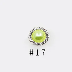 Colorful Pearl and Rhinestone Decorative Hair Accessories - 10pcs Set (Light Green)