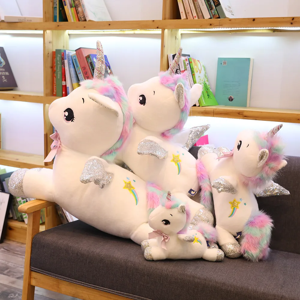 30 80cm Giant Kawaii White Unicorn Plush Toys Soft Stuffed Unicornio Soft Pillow Dolls Lovely Animal 2