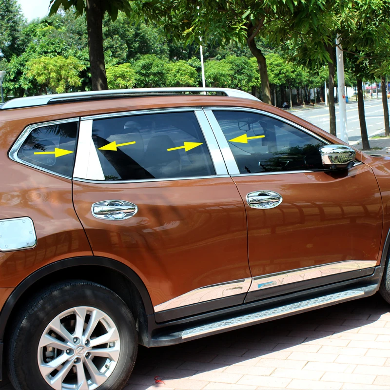 Для Nissan Rogue X-Trail T32 из нержавеющей стали оконные столбы стойки хромированная отделка крышка молдинг украшения