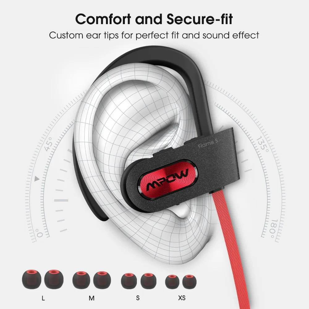 Mpow Flame S Wireless Bluetooth Earphones Upgraded Version aptX HD Bluetooth V5.0 Earbud IPX7 Waterproof&8.0Noise Cancelling Mic (4)