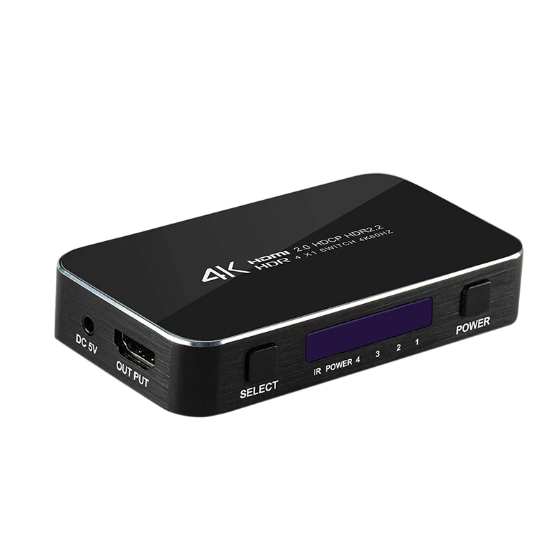 HDMI переключатель 4K60Hz 4 в 1 выход с дистанционным управлением Поддержка HDCP 2 4K x 2K 3D