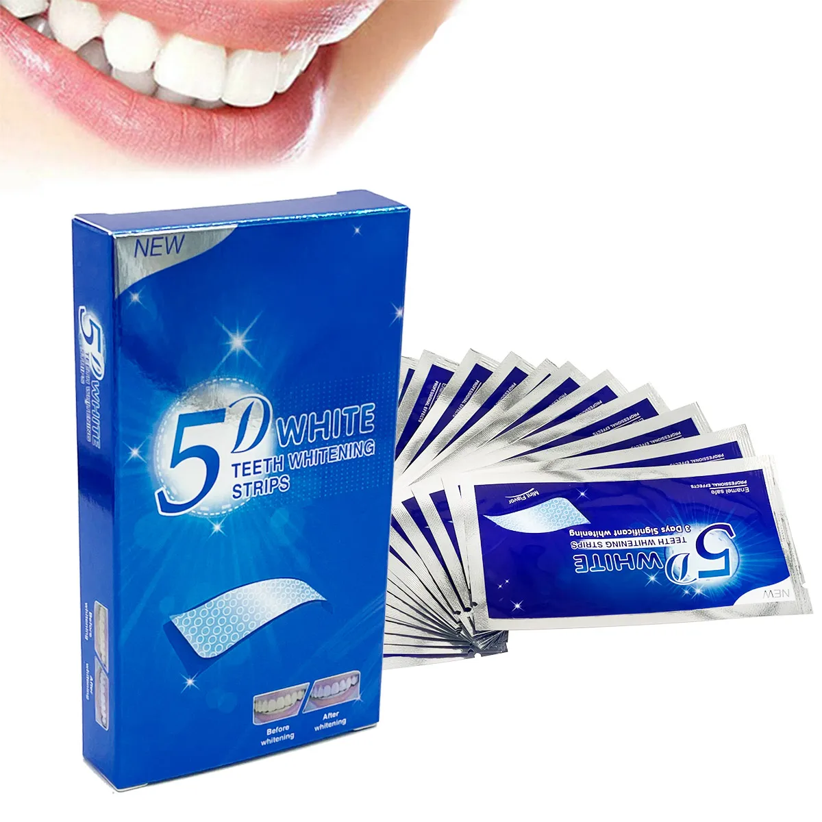 5D Gel Teeth Whitening Strips Dental kit for false Teeth Veneers teeth whitening kit,teeth whitening strips