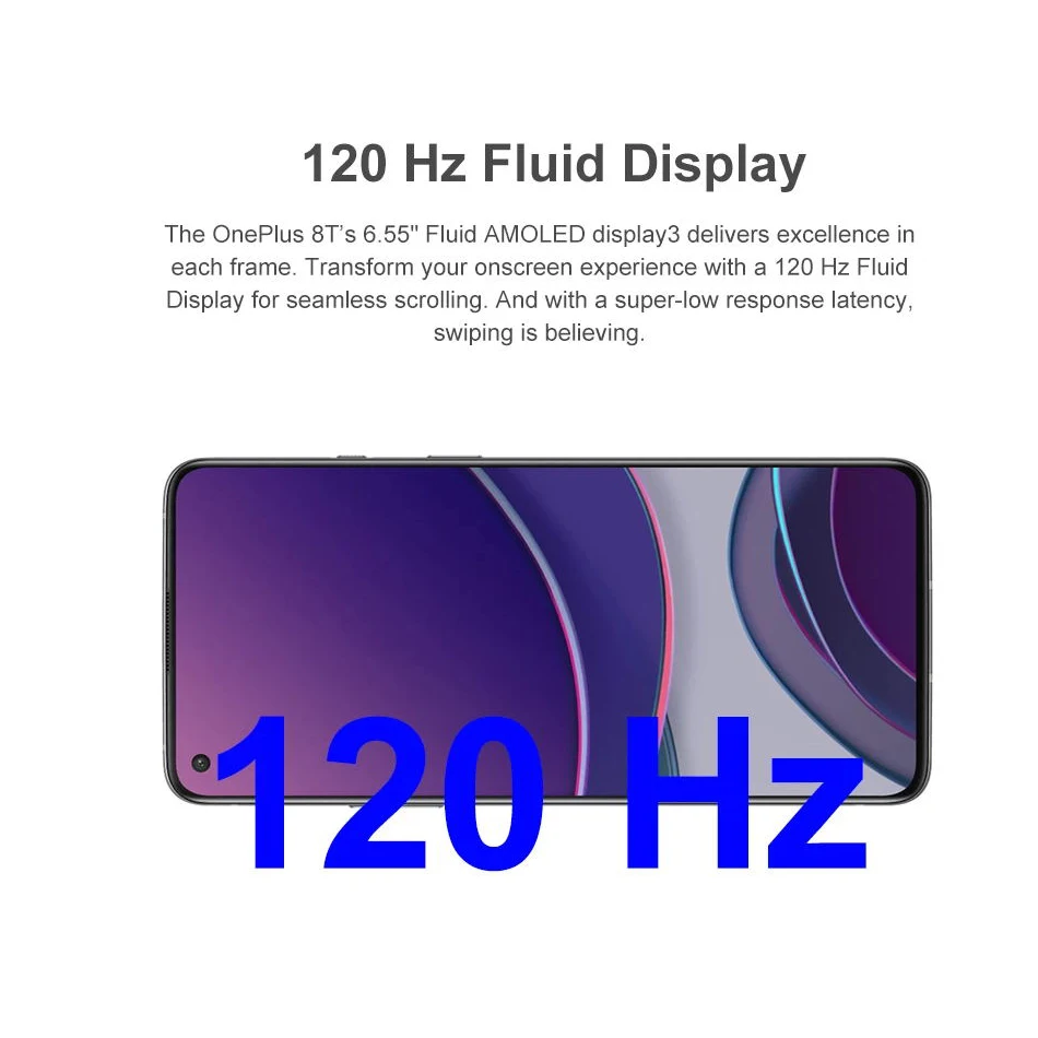 Оригинальный смартфон Oneplus 8 T 5G 120 Гц жидкий AMOLED дисплей Snapdragon 865 65 Вт Warp Charge One plus