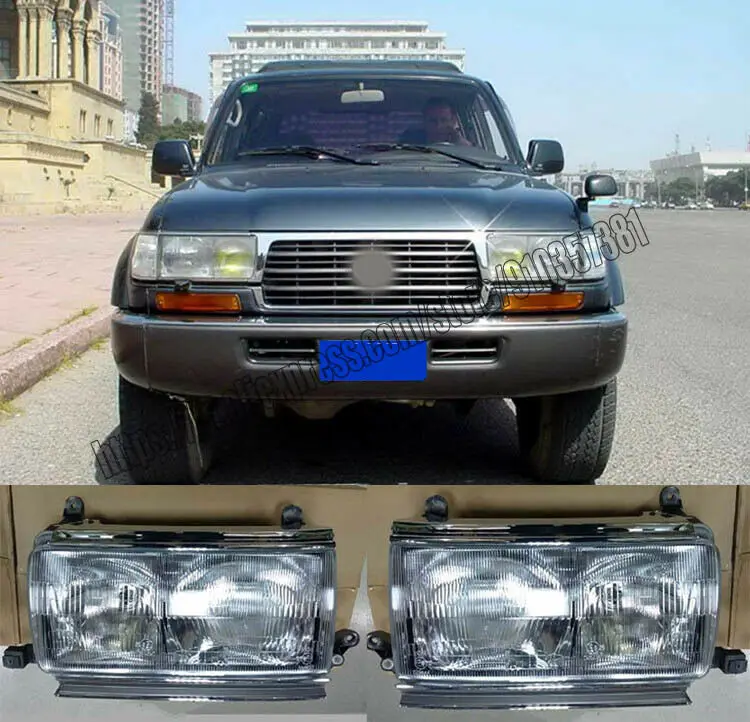

For Toyota Land Cruiser LC80 1989 - 1997 4PCS Headlight assembly Headlights + Corner Headlamp LH + RH