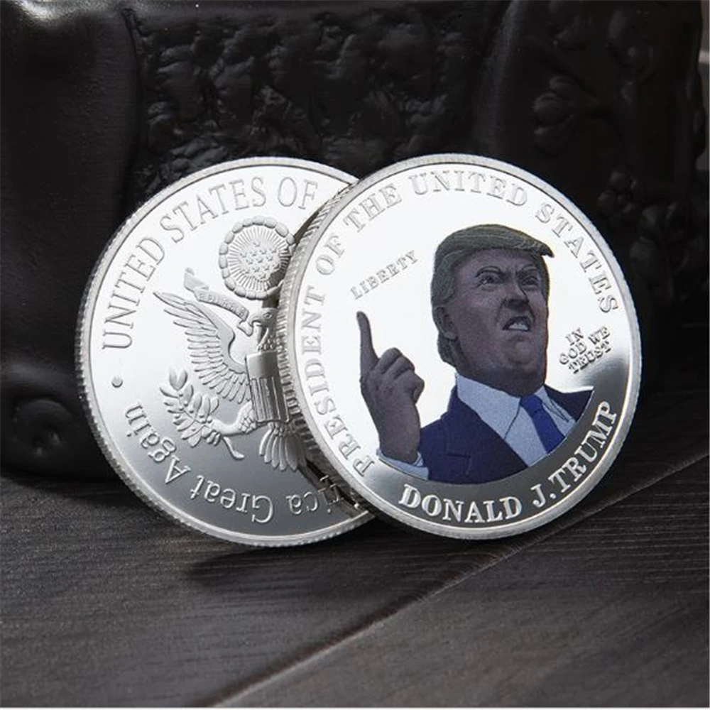 Новые поступления 1 шт. медаль президент США Трампа цветная печать металлическая