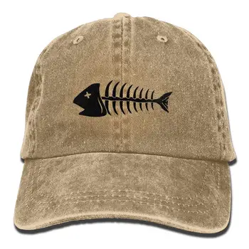

Black Fish Bone Denim Hat Adjustable Men Plain Baseball Cap