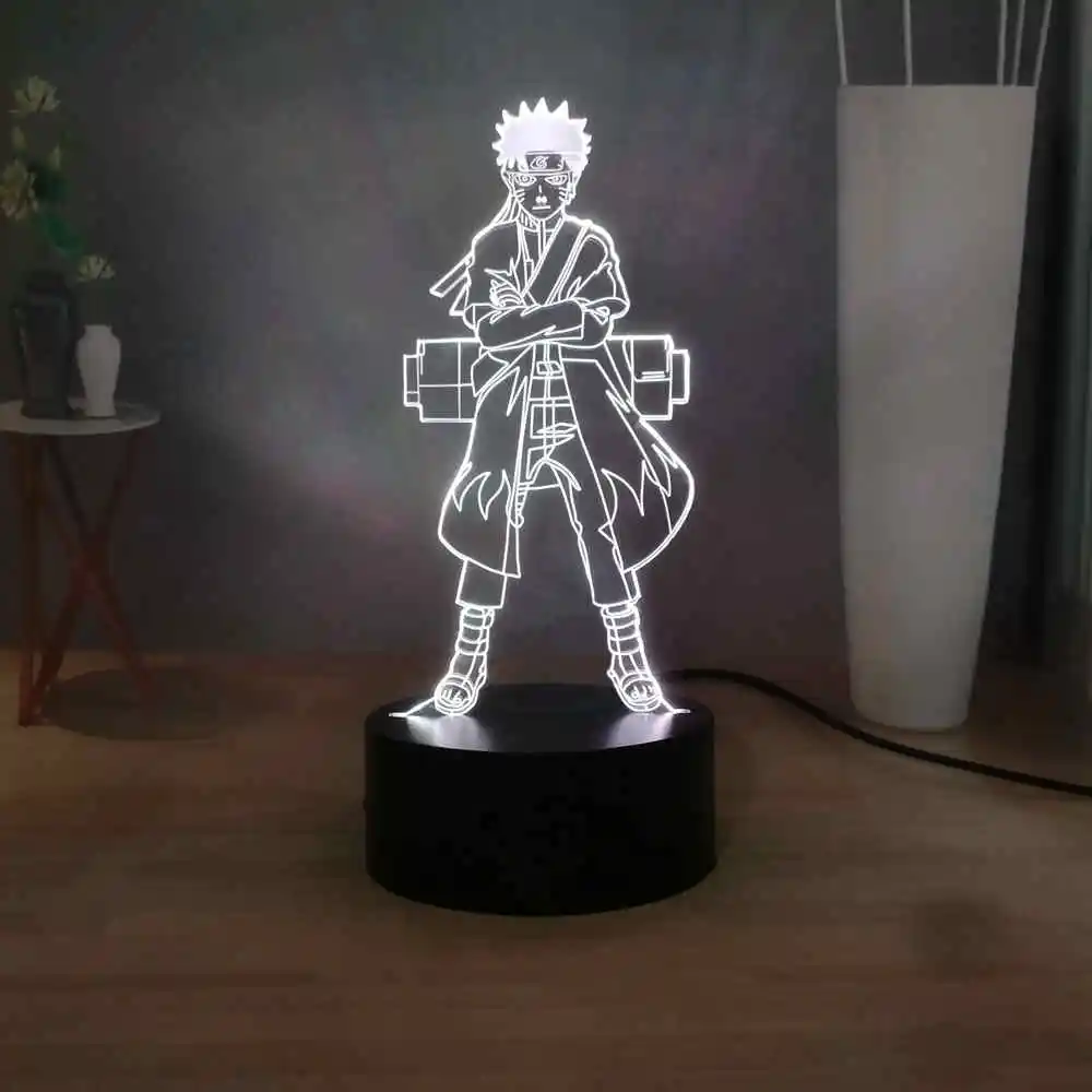 Новинка 3D иллюзия Лампа для обучения Uzumaki Naruto светодиодный ночник детей RGB 7