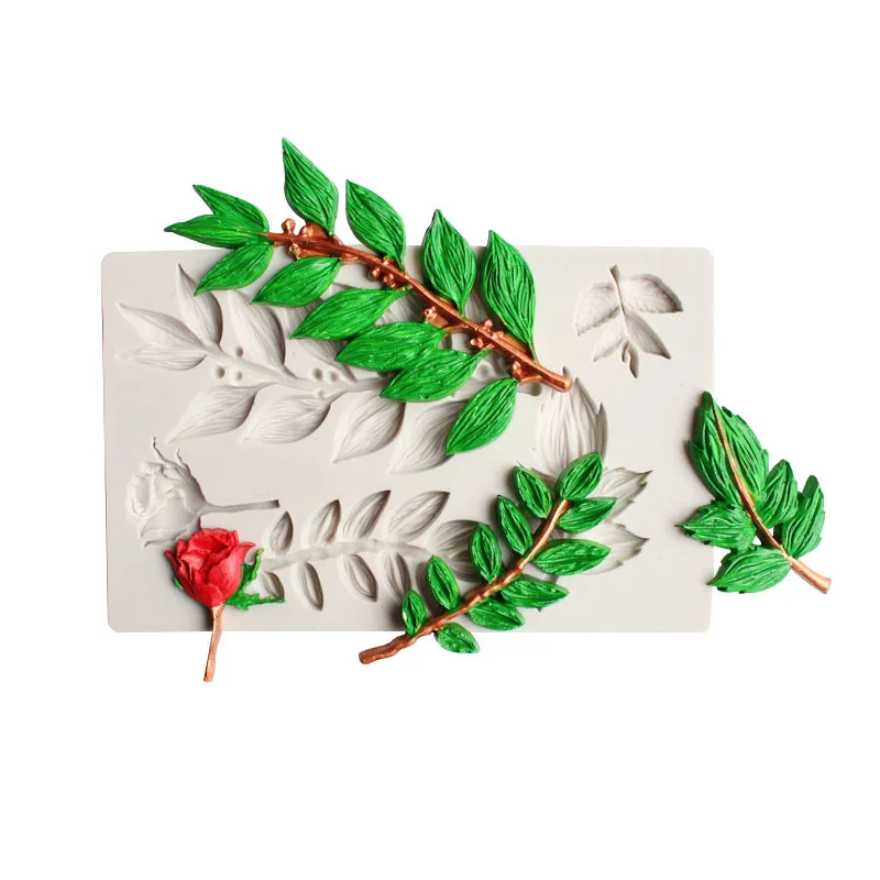 Leaves Meridians Line Flower Silicone Mold Cake Decoration Mode DIY Bakery Kitchenware Soap Polymer Clay Handmade Molds