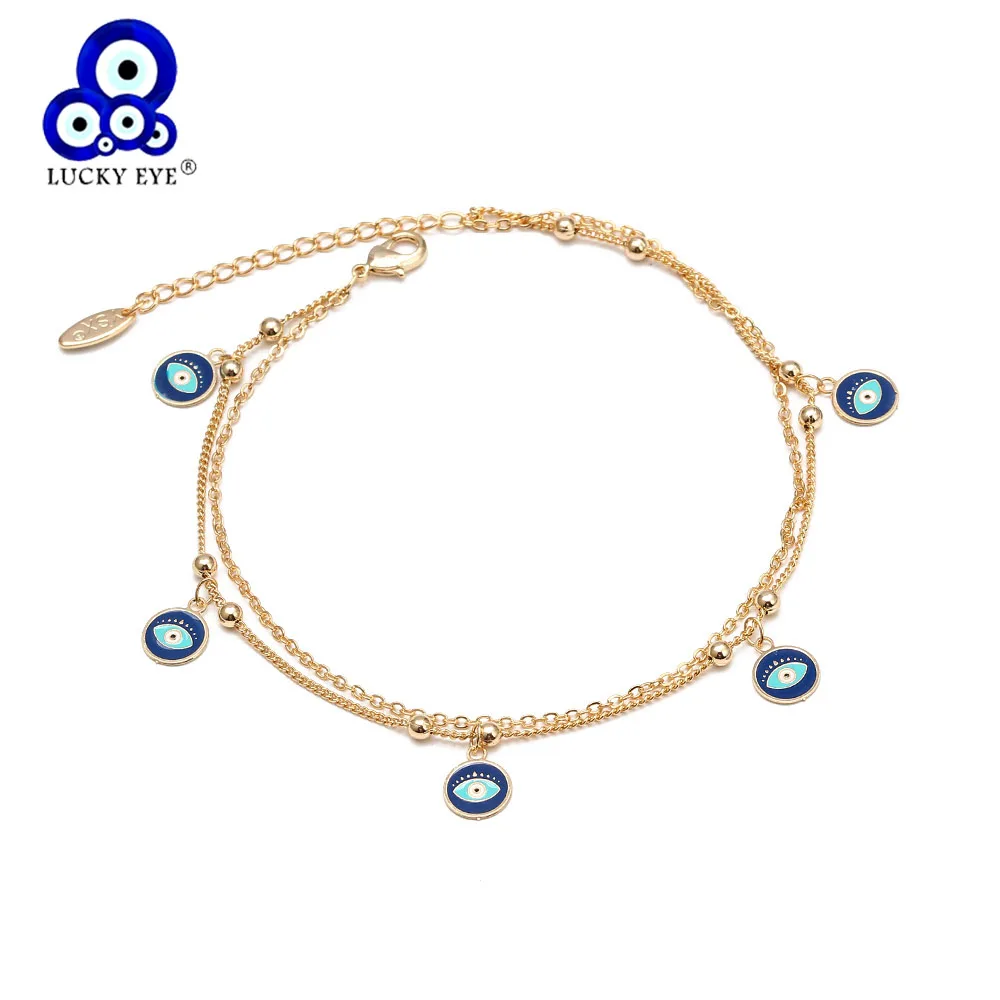 Lucky Eye Flower Star Heart Fatima Hamsa Hand Anklet Gold Color Link Chain Foot Ankle Bracelet Adjustable for Women Girls BD240 Lucky Eye Flower Star Heart Fatima Hamsa Hand Anklet Gold Color Link Chain Foot Ankle Bracelet Adjustable for Women Girls BD240