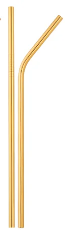 2gold Многоразовые металлические соломинки для питья, 10 цветов, 304 нержавеющая сталь, прямые изогнутые соломинки, вечерние, экологически чистые, барные принадлежности - Цвет: 2gold