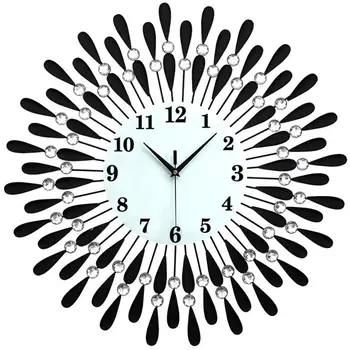 

Art Metal Diamonds Wall Clock Modern Silent Clock Hanging Decor For Living Room Bedroom Office