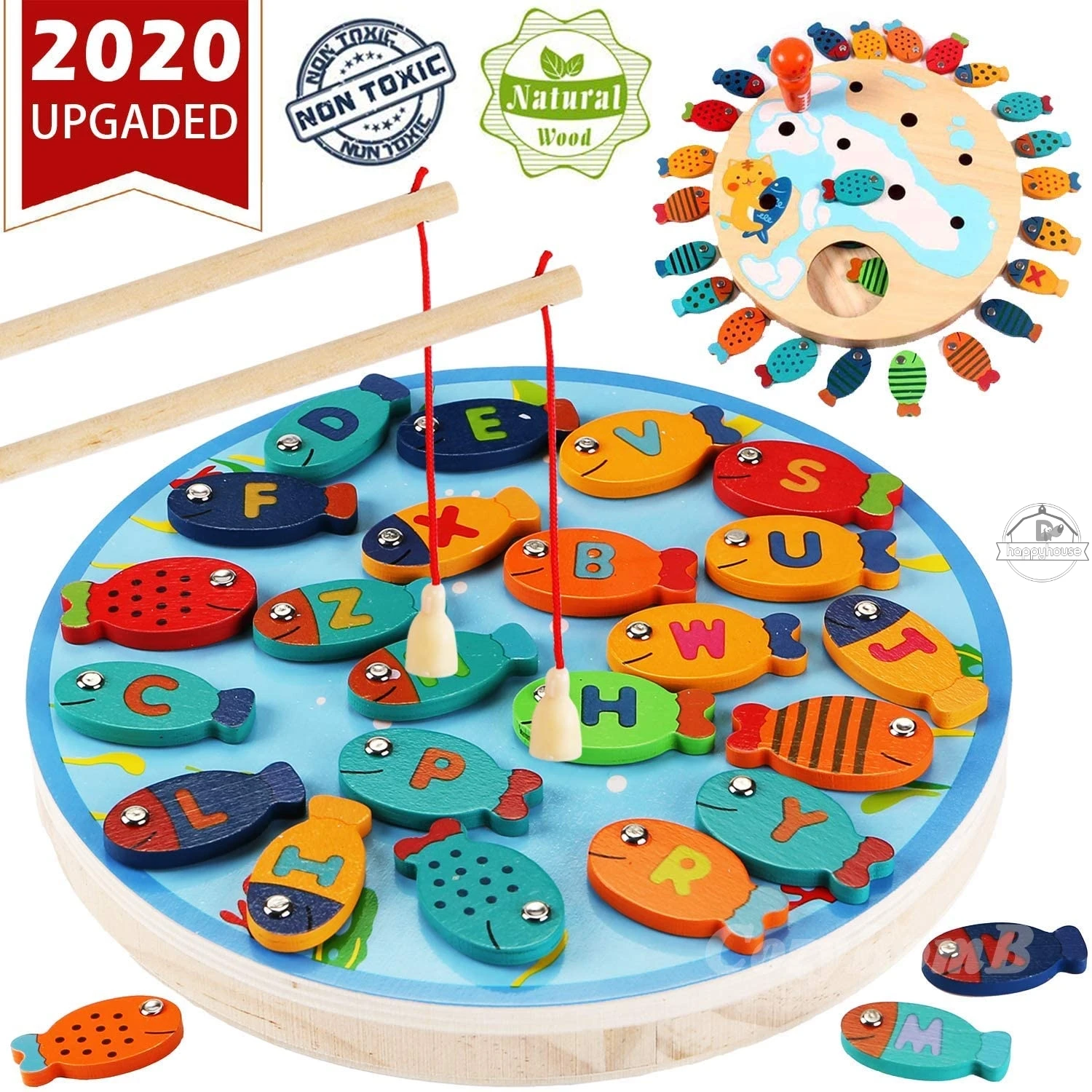 

Magnetic Wooden Fishing Game Toys Alphabet Fishing Counting Board Game Toys Children's Birthday Learning Educational Toys