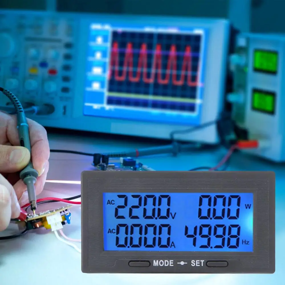 YB5142DM 0-500 в интеллектуальный цифровой ЖК-дисплей переменный ток напряжение тестер энергии Мощность ваттметр адаптер DC8V-18V