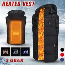Электрический нагревательный жилет с зарядкой от usb, зимняя теплая куртка из хлопка с капюшоном, электрическая хлопковая одежда для занятий спортом на открытом воздухе, походов, M/L/XL/2XL/3XL