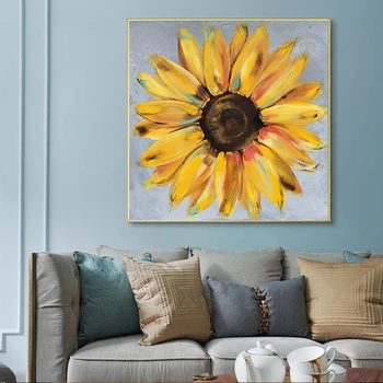 

Abstract Yellow Sunflowers Oil Canvas Painting Posters and Prints as a Gift Wall Art Picture for Living Room Home Decor Cuadros