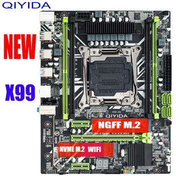 Qiyida X99 motherboard 4 channels LGA2011-3 with dual M.2 NVME slot Support four channel DDR4 ECC RAM XEON E5 V3 V4 x99H9 1