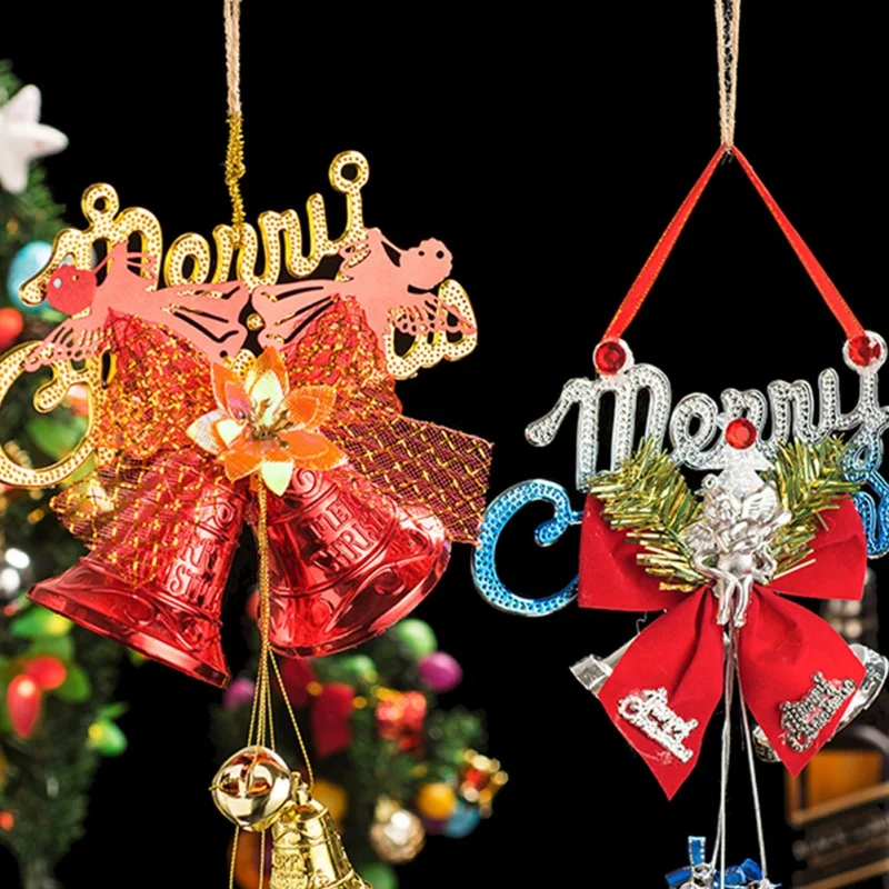 

Bow Christmas Bells Cute Portable Christmas Door Hanging Decoration Tree Decorations