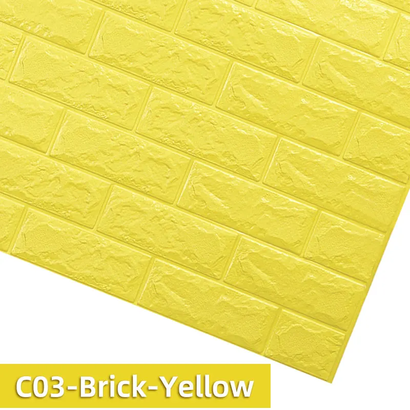 C03-Brick-Yellow Kaguyahime 3D обои кирпич DIY стикер s самоклеющиеся ТВ фон декор для детской комнаты кухни водонепроницаемый настенный Декор стикер - Цвет: C03-Brick-Yellow