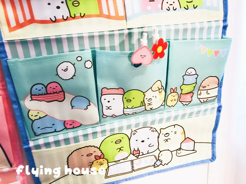 Cartoon Sumikko Gurashi Wall Hanging Organizer Storage Bag Containing Collection Toys Decor Pocket Pouch barbie extra dolls