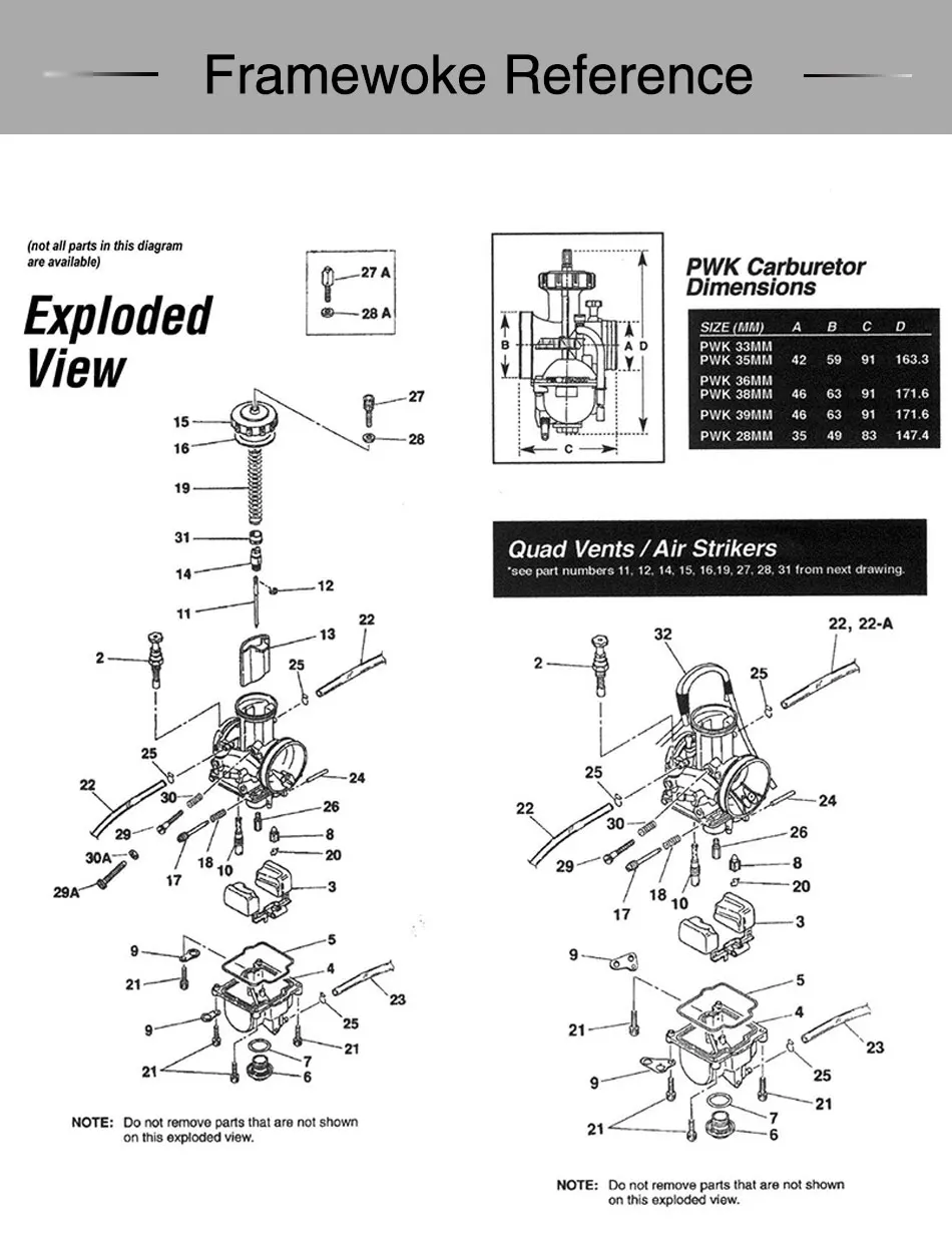 Universal PWK 2/4T Motorcycle Carburetor 33 34 35 36 38 40 42mm For Suzuki Yamaha Honda ATV Quad scooter Dirt bike - - Racext 20