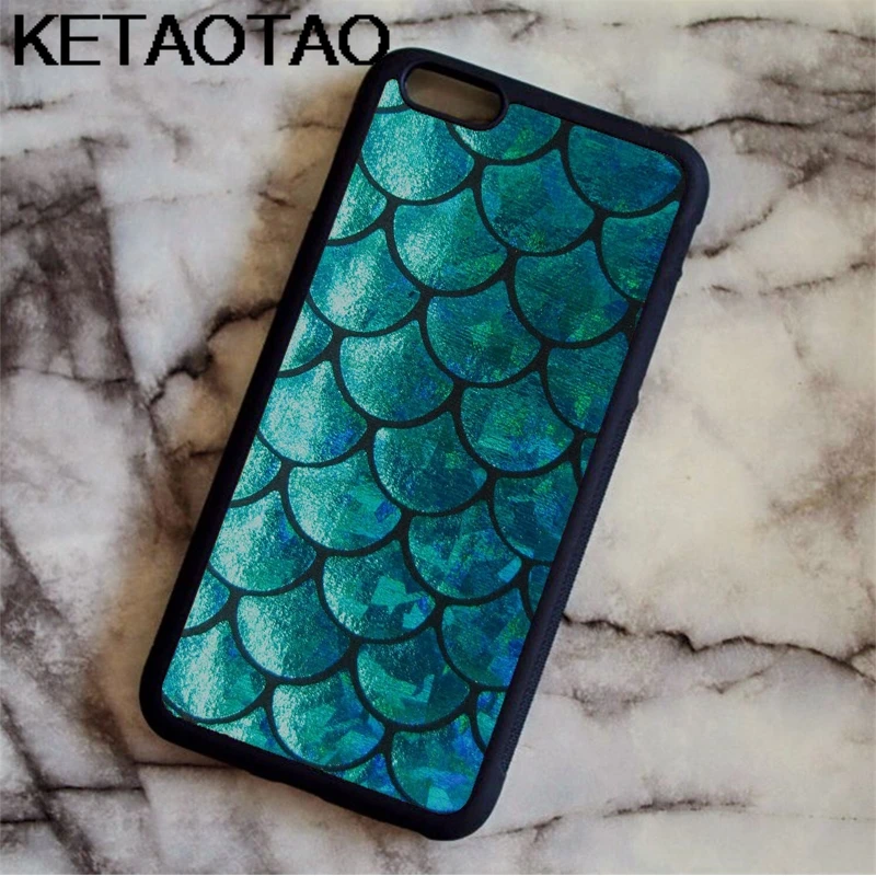 Зеленый KETAOTAO Русалка чешуя силуэт чехол для телефона s для iPhone 4S 5C 5S 6S 7 8 SE X Plus XR XS Max Чехол Мягкий ТПУ резиновый силиконовый - Цвет: Зеленый