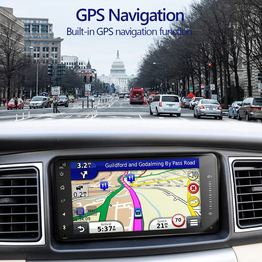 7 дюймов 2 DIN Android 8,1 1+ 16G HD 12V сенсорный экран стерео bluetooth USB gps Navi MP5 мультимедийный плеер FM радио для Toyota