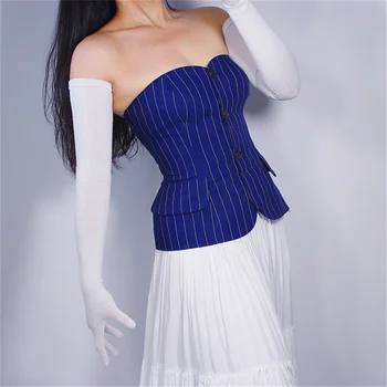 

Extra Long Wool Gloves 70cm Knitted Five-Finger High Elastic Wool-Containing Women'S Warm White ZZ70-2