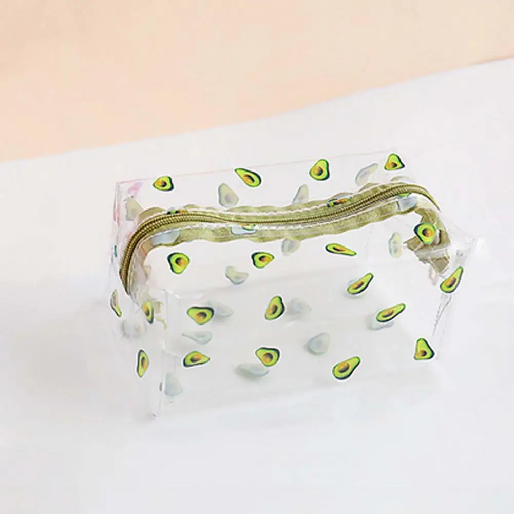 Girlish Cute Pencil Case Stationery Bag Multi-functional Zippered Toiletry Transparent Makeup Organizer Storage Bags | Красота и