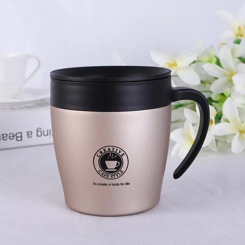 

Stainless Steel Coffee Mug Thermo Mug With lid Beer Mugs For Tea Cup Vacuum Flask Metal Cup Drink Straw Travel Cups Caneca @25