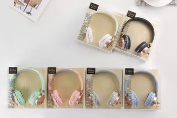 

Luxury Headband Wired headphones with Mic Portable Foldable On-Ear Headset with Microphone for Phones xiaomi PC MP3 Girls