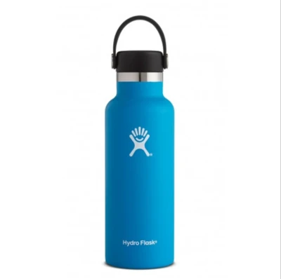 light Blue Гидро колба бутылка для воды из нержавеющей стали и вакуумной изоляцией Стандартный рот с герметичной гибкой крышкой несколько размеров и цветов - Цвет: light Blue