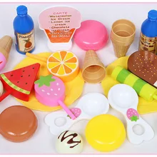 Children Play House Kitchen Tableware Model Plastic Ice Cream Dessert Cake Stand Mini Candy Packaged Combination