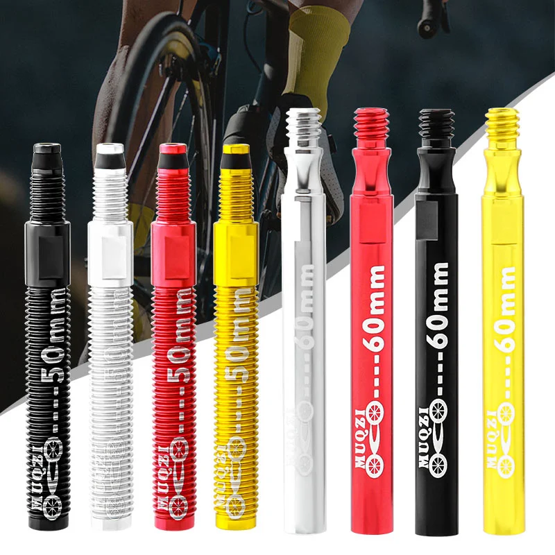 2 Stück Presta Ventilverlängerung 60mm | Fahrrad Ventil Extender | Aluminium Schwarz